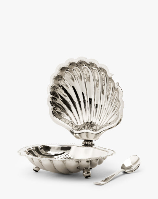 Plat de service en coquillage avec cuillère